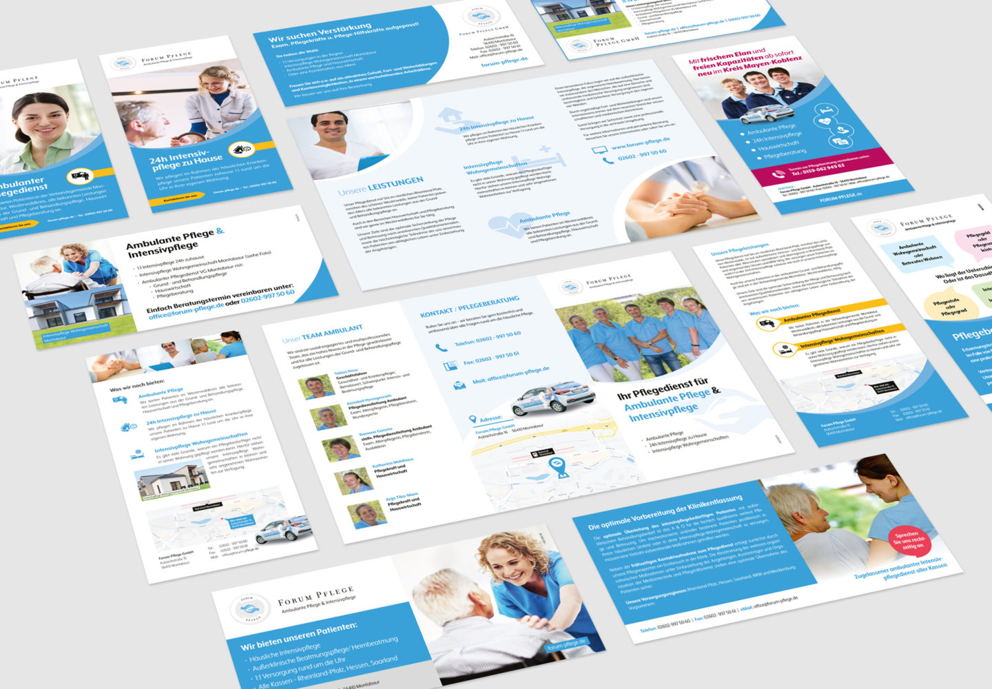 Grafik- und Webdesign, Printdesign für einen Pflegedienst